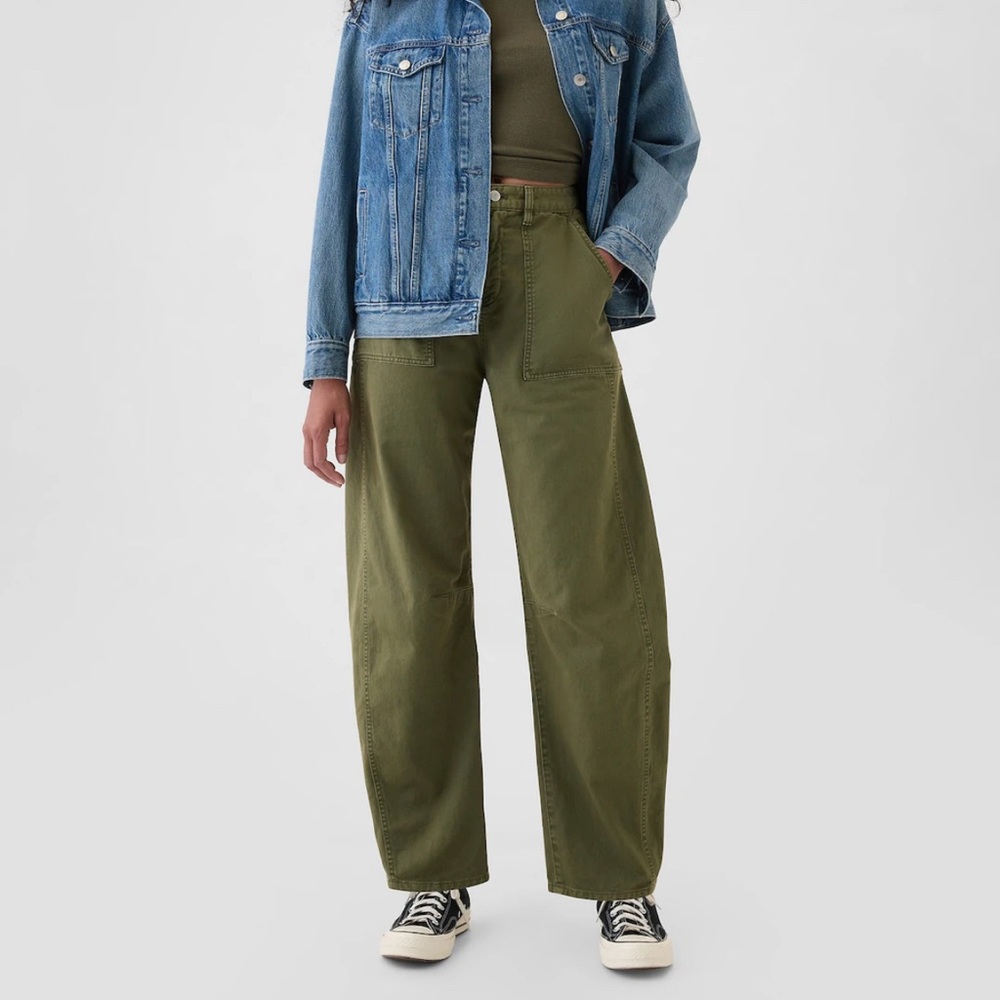 Gap Mid Rise Twill Barrel Pants 12P